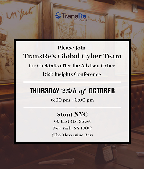 TransRe cocktails after conference banner