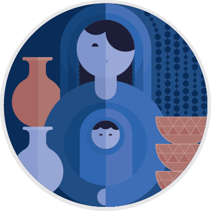 mother and child graphic