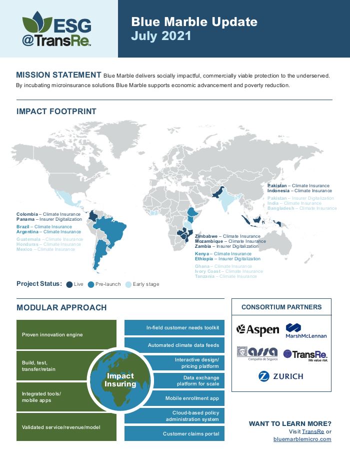 Blue Marble Microinsurance Update - TransRe